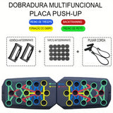 Placa Push-Up Multifuncional Dobrável com Alças – Treinamento Completo em Qualquer Lugar!