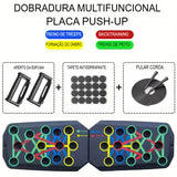 Placa Push-Up Multifuncional Dobrável com Alças – Treinamento Completo em Qualquer Lugar!